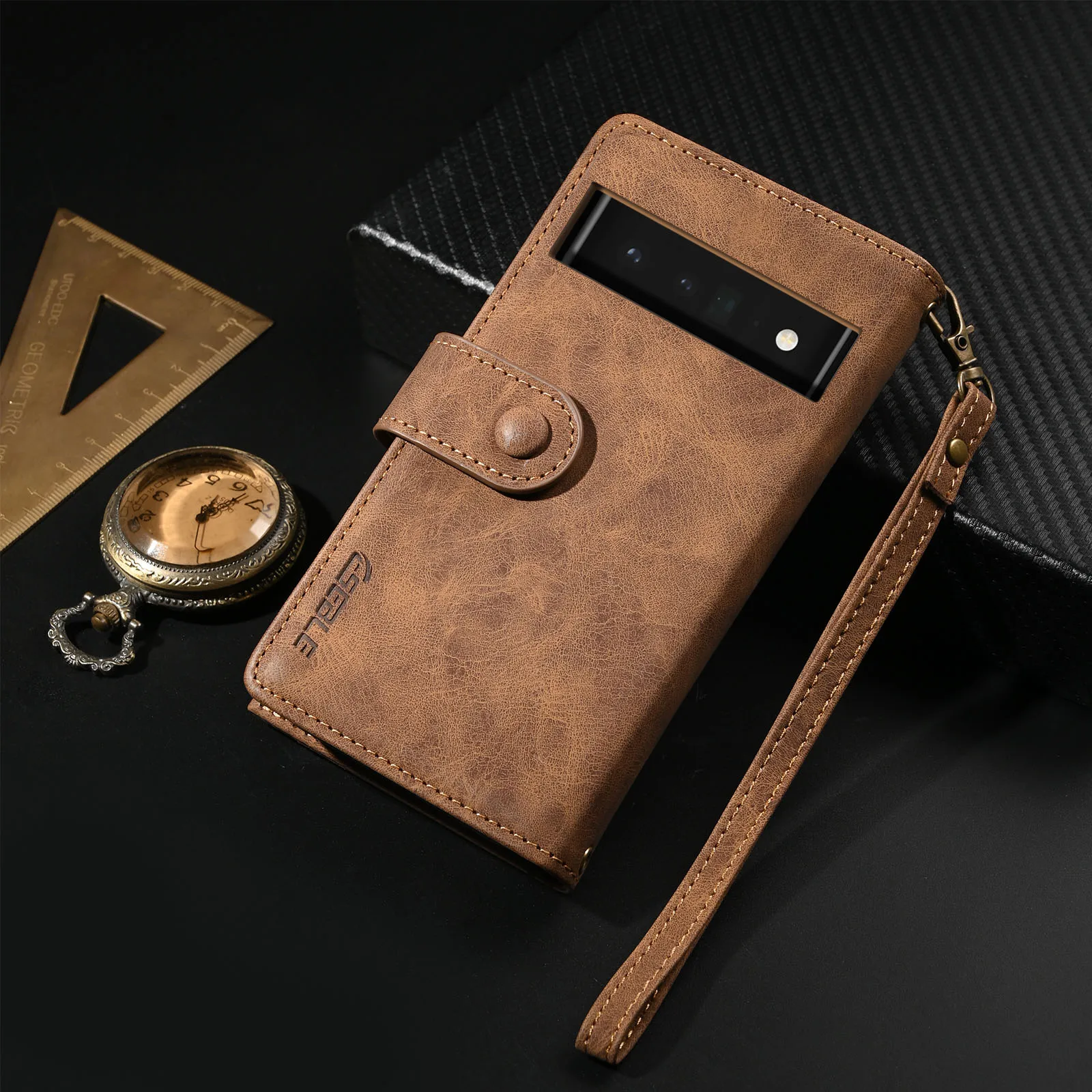 

Leather Strap Women Crossbody Shoulder Wallet Case Card Holder Kickstand For Google Pixel 9 8 7 6 Pro 8A 7A 6A Girls Flip Cover