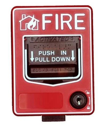 Conventional Manual Call point Pull Down Station Button With Key