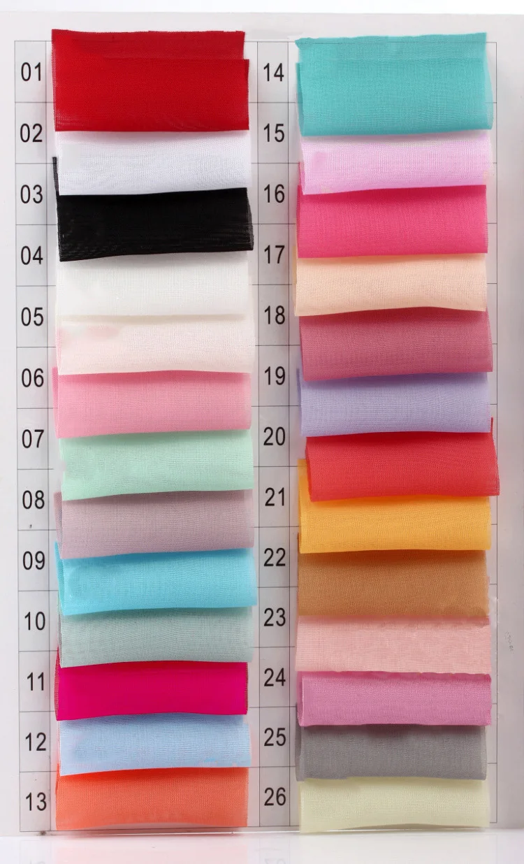 100D Colorful Chiffon Fabric Imitation Silk Yarn Ancient Dress Dance Wedding Clothing Handmade Decoration