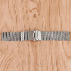 18mm 20mm 22mm Silver Mesh Watchband for Men Watch Replacement Stainless Steel Web Strap Solid Link Wristwatch Bangle Bracelet