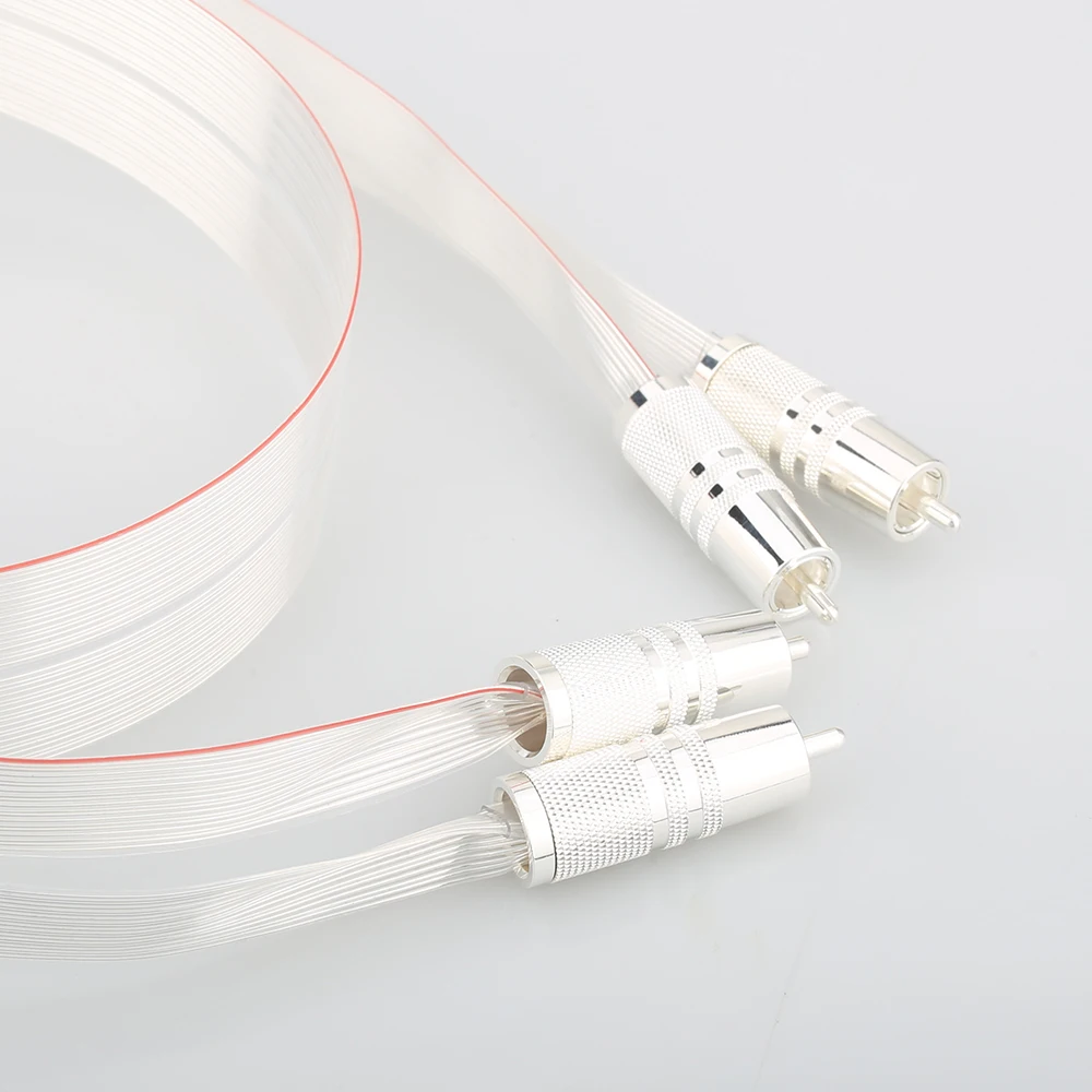 Межблочный кабель Hifi SR-02 RCA с посеребренным штекером RCA кабель 0,5 м в шт. Красный