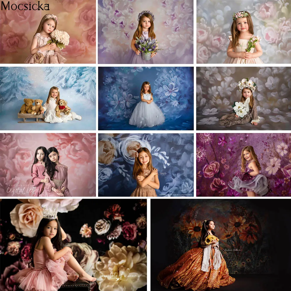 

Mocsicka Art Painting Flowers Photography Background Newborn Child Pregnant Woman Photo Decorative Props Backdrop Photo Studio