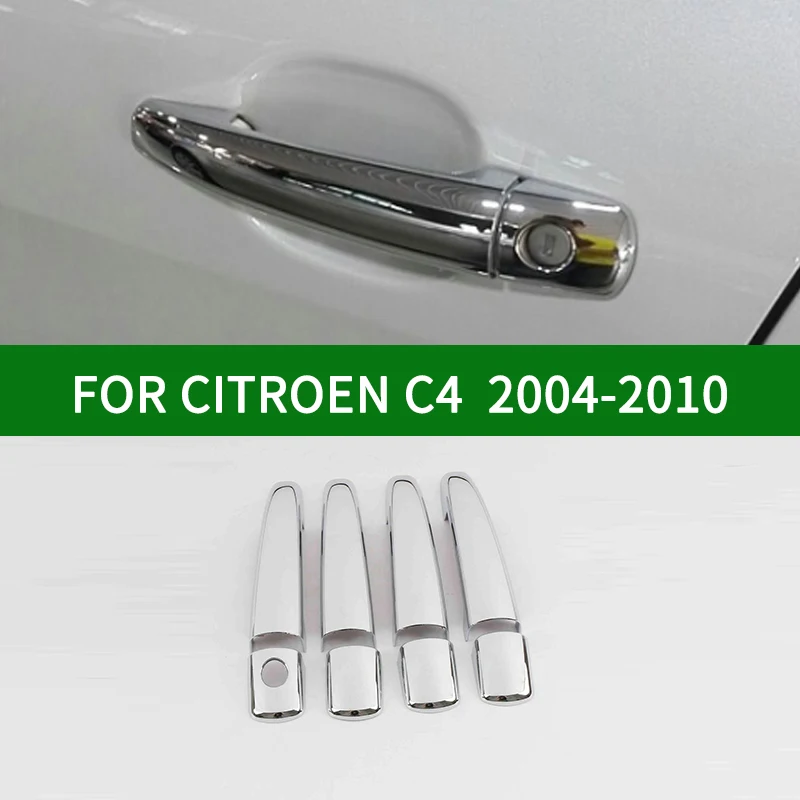 Untuk Citroen C4 C-Triomphe C-Quatre Pallas 2004-2010 Aksesori Krom Perak Mobil Pintu Menangani covers Trim 2005 2008