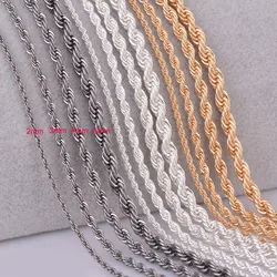 1Pc Wholsale 3 Colors Rope Chain Necklace For Women Men Width 2mm 3mm 4mm 5mm DIY Jewelry Making for pendant necklace bracelet