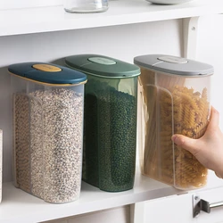 Household Plastic Storage Food Container Spice Organizer Cereals Jars Kitchen Sugar Bowl Groceries Pots Hermetic Box With Lid