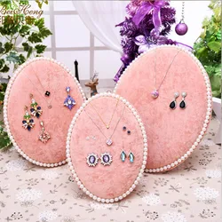 Attractive Velvet Pendant Necklaces Earrings Bust Display Stand Pearl Frame Jewelry Packaging Organizer For Jewellery Showcase