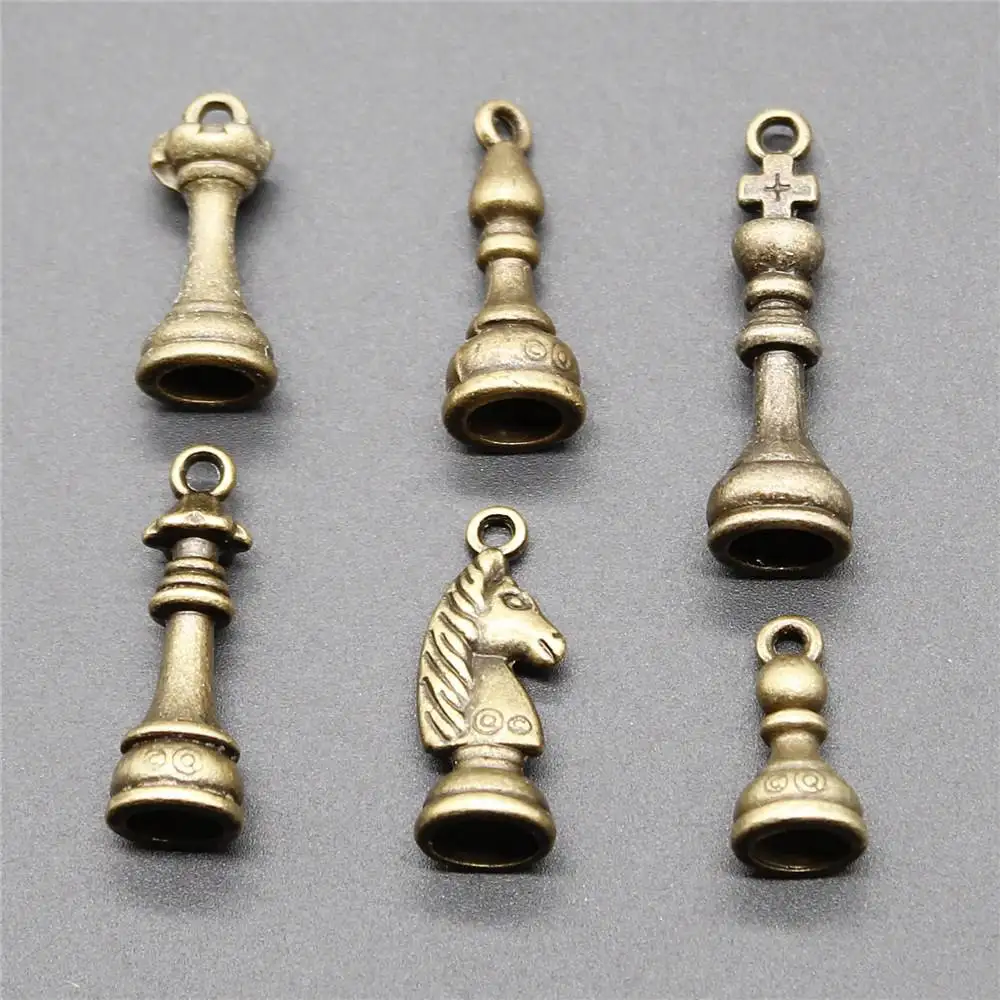 Hot 9pcs Chess Game Charms Pendants Diy Jewelry For Necklace Bracelet Making Accessaries