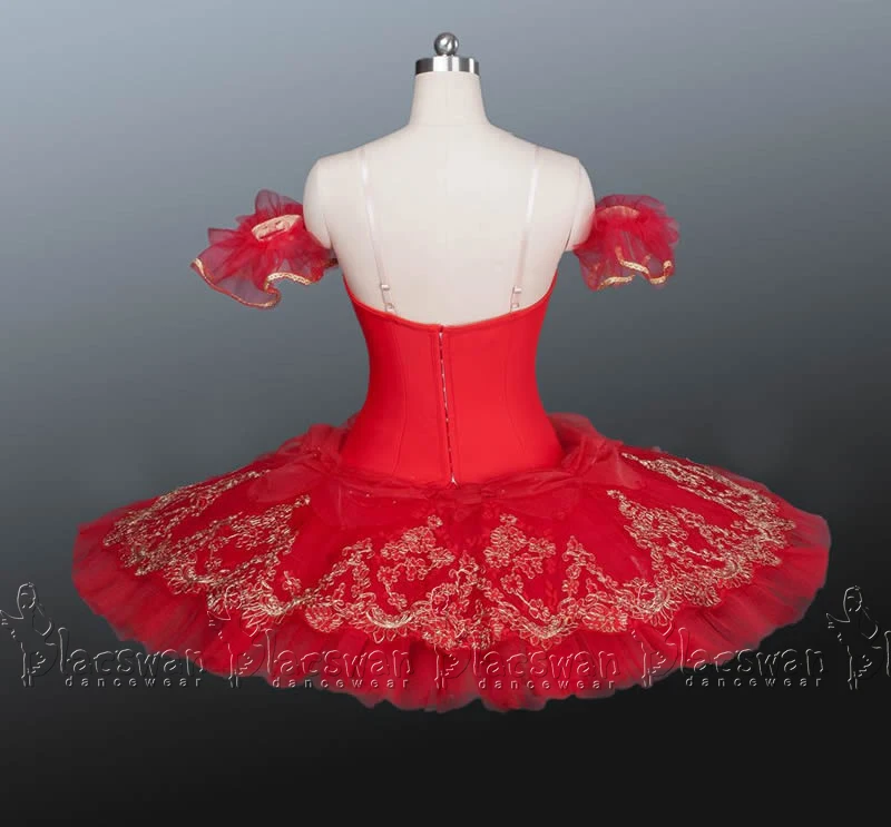 Spanish Variation Nutcracker Professional Ballet Competition Dance Costumes Red Platter Tutu BT879