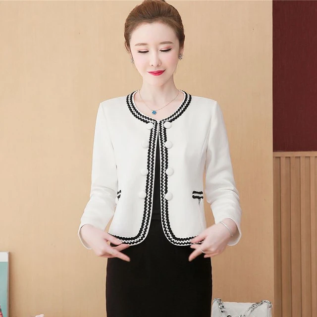 Elegant Women Business Blazer Coat Suit Jacket Vintage Long Sleeve Autumn Winter Warm Office Lady Tailored Coat Jacquard Jacket AliExpress