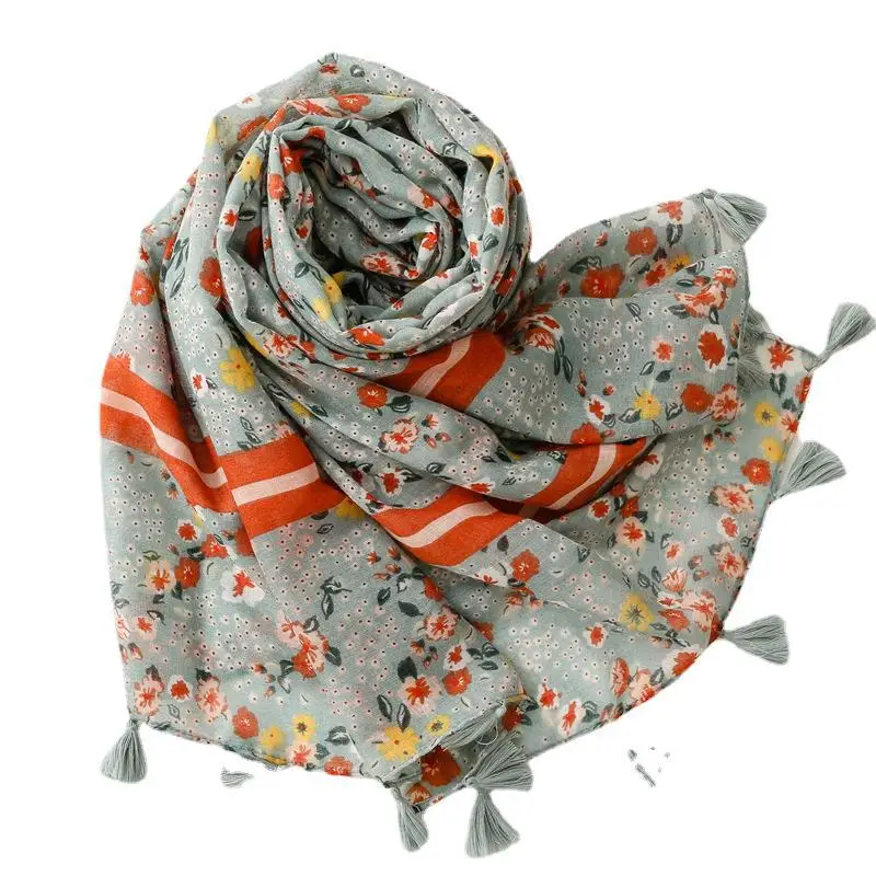 2021 Fashion Small Flower Print Scarf  Head Hijab Shawls Wrap Soft Floral Free Shipping