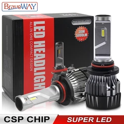 BraveWAY Super Bright 9006/HB4 LED Headlight Bulbs for Car HIR2/9012 LED Lamps 12V 9005 HB3 Fog Lights
