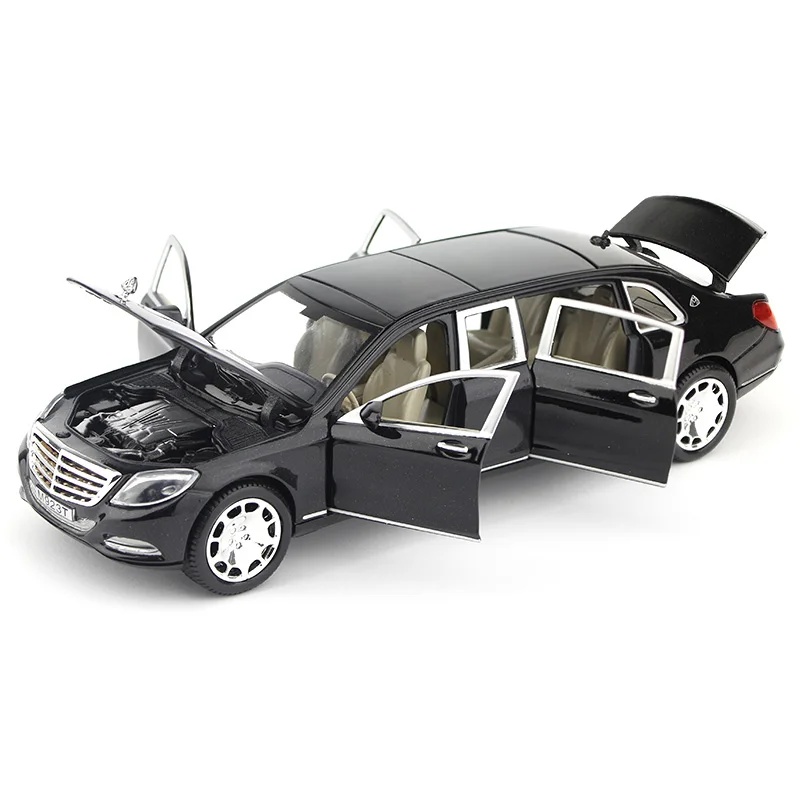 1:24 Maybach S600 modello di auto in metallo pressofuso in lega modelli di auto ad alta simulazione 6 porte possono essere aperte giocattoli di