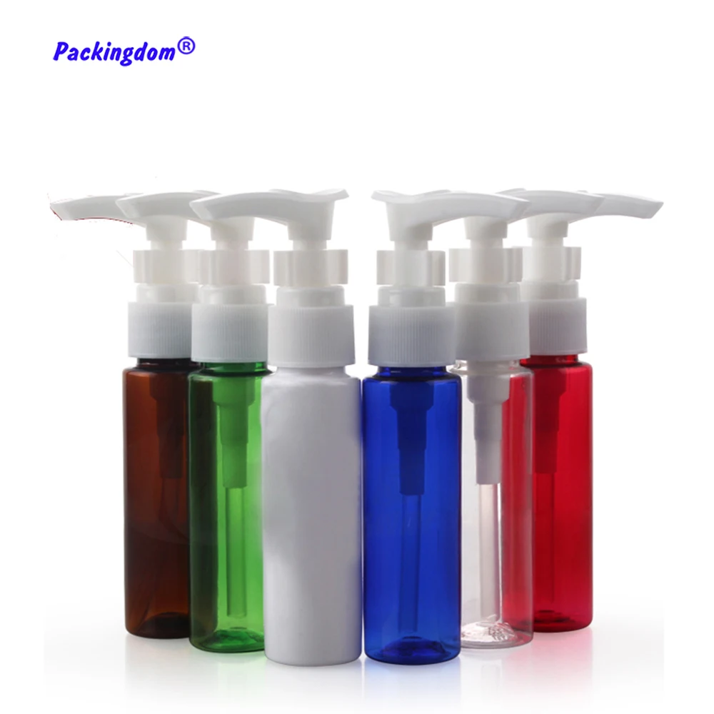 50pcs Empty Plastic Bottle Shampoo Pump Dispenser Emulsion Container Tube Locks Sample Bottles Cosmetic Travel Packaging 30ml