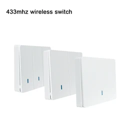 433Mhz Remote Controller Push Button for Wall Light RF Switch,1 2 3 Gang 86 Type Panel Smart Home,RF Bridge Hub Control