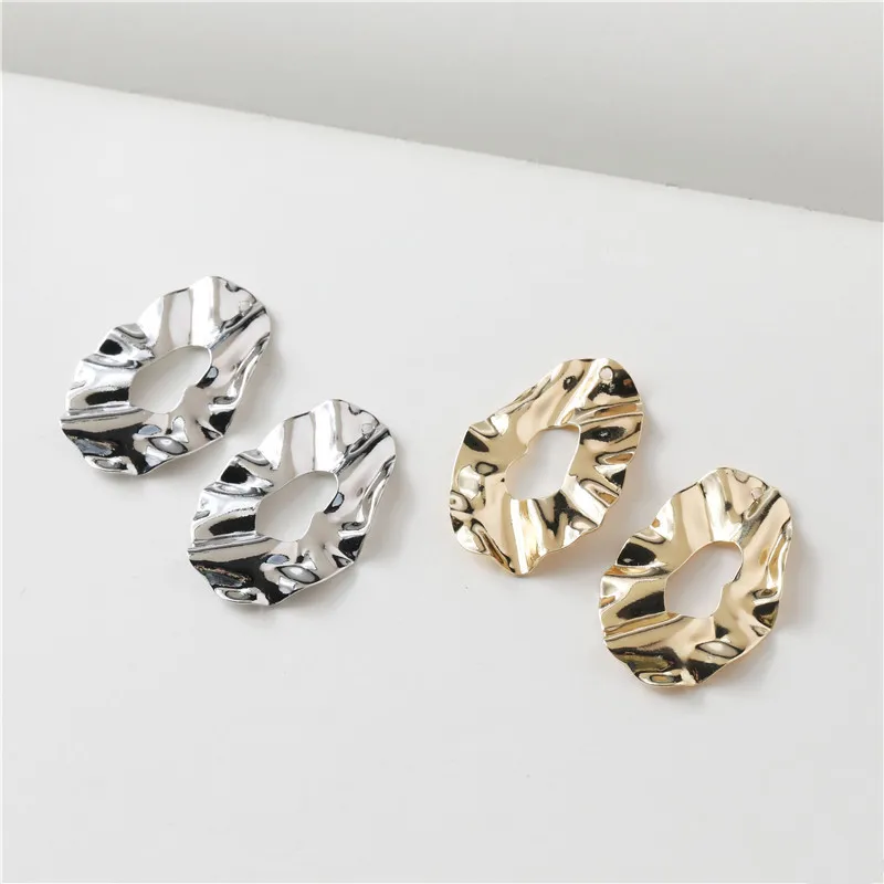 

30pcs/lot Hollow wave geometry irregular ovals shape copper floating locket charms diy jewelry earring/garment pendant accessory