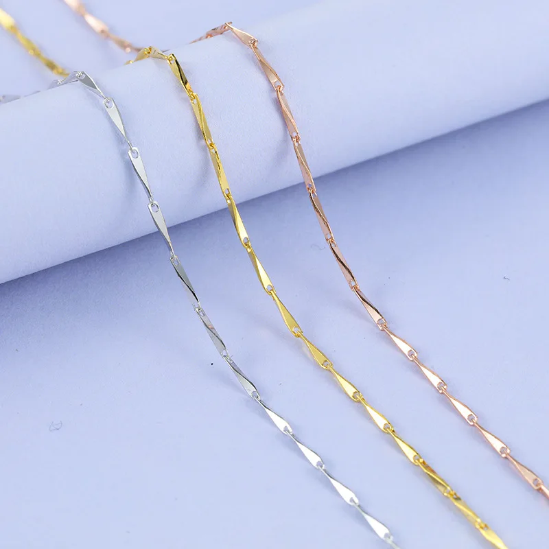 MIQIAO 925 Sterling Silver Melon Seed Chain Long 40 45 50 55 60 CM Width 0.7 0.8 1.2 MM Gold Rose Necklace Pendant Accessories