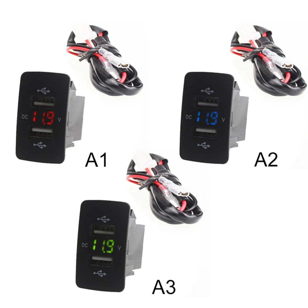 12V 24V Dual USB Car Charger Port Auto Adapter LED Voltmeter Socket For Honda CIVIC CROSSTOUR CRV ODYSSEY