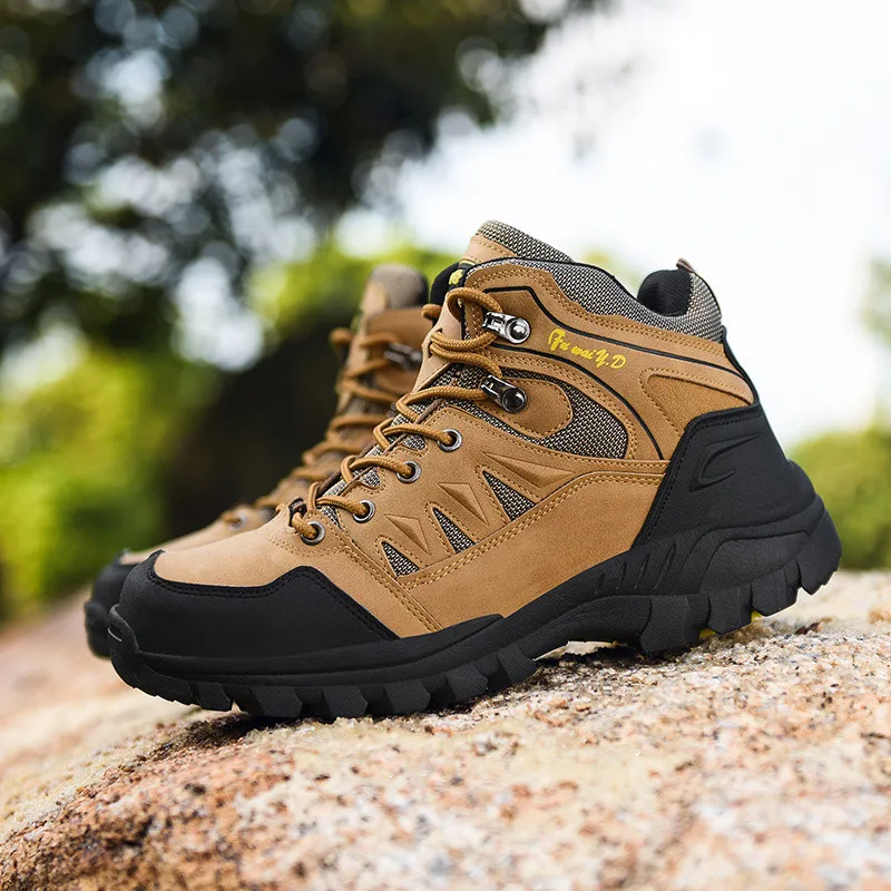 New Brown Hiking Boots Men Light Comfortable Men Trekking Shoe Travel Shoes Plus Size High top Hiking Shoes Women Camping Sports