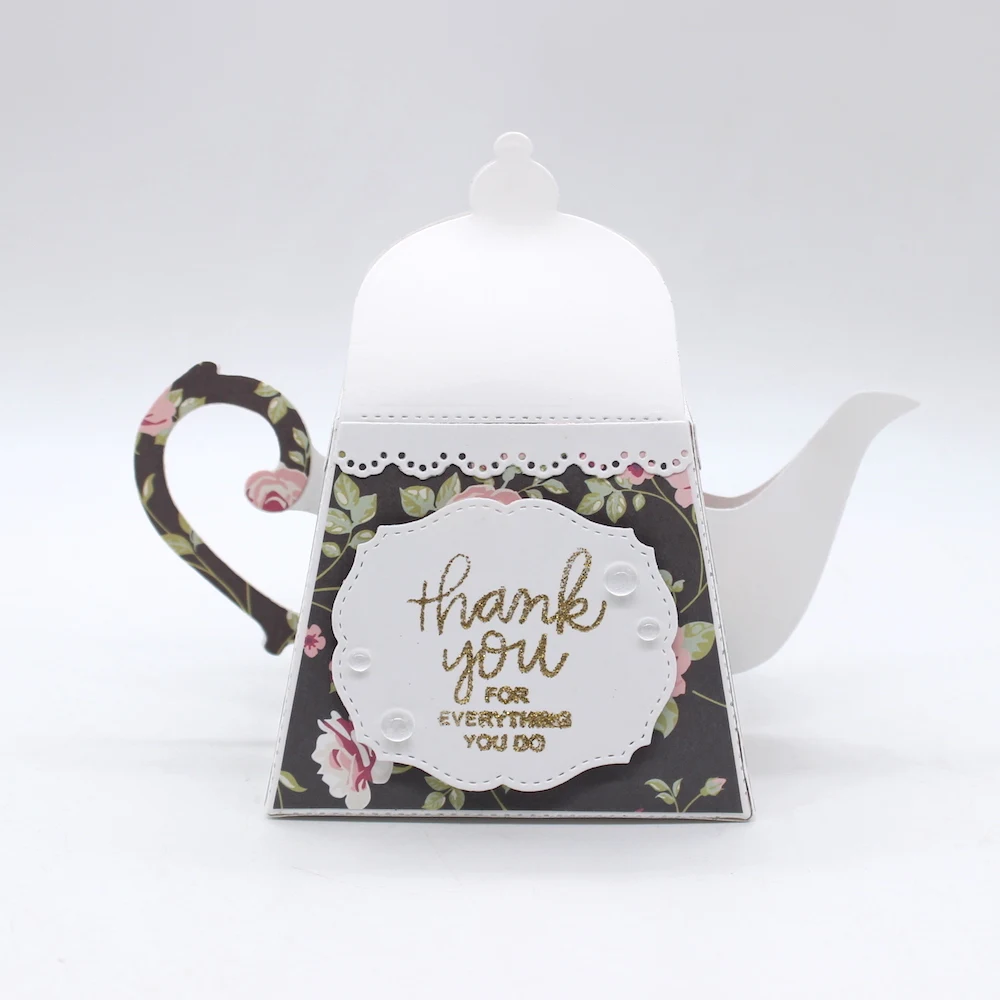 KSCRAFT Teapot Gift Box Metal Cutting Dies Stencils for DIY Scrapbooking Decorative Embossing DIY Paper Card - view 3