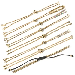 1pc Stainless Steel Adjustable Slider Chain for Jewelry Making DIY Loops Connector Pendants Bracelets Material Findings