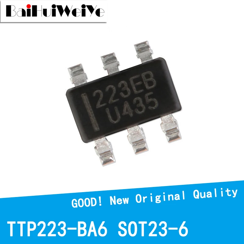 

10PCS/LOT TTP223-BA6 223B TTP223 TTP223E-BA6 223EB SOT-23-5 SMD Single Touch Key Detection New Good Quality Chipset