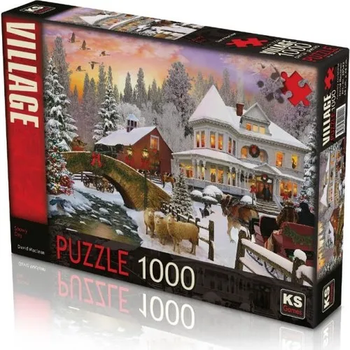 Ks Games Snowy Day 1000 Piece Jigsaw Puzzle 20542 Adhesive içermez.48x68 cm Snow Scene Christmas Gift