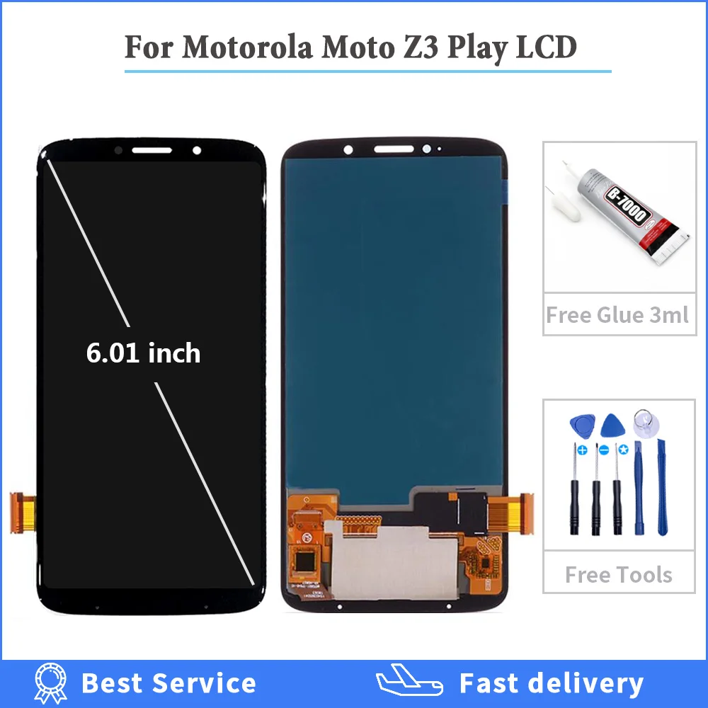 6.01” AMOLED LCD Display For Motorola Moto Z3 Play XT1929 Touch Screen Digitizer Replacement LCD For Moto Z3 Play Display + gift