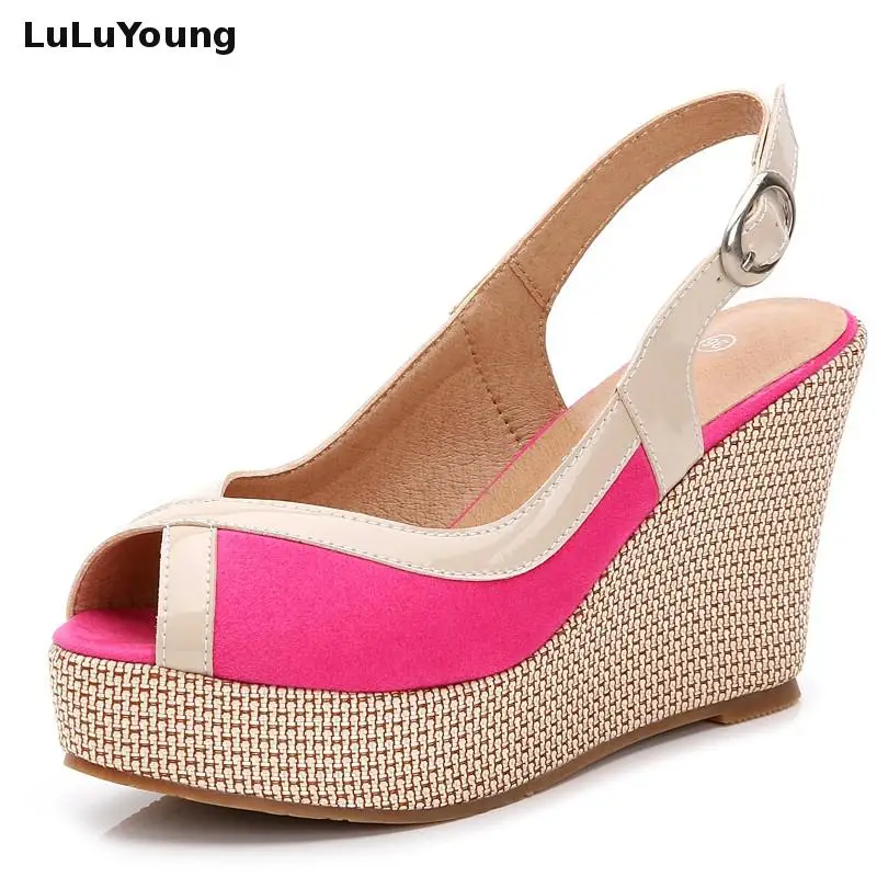 33-40 Summer High Heel Wedges Sandals Female Peep Toe Leisure Platform Sandals Women