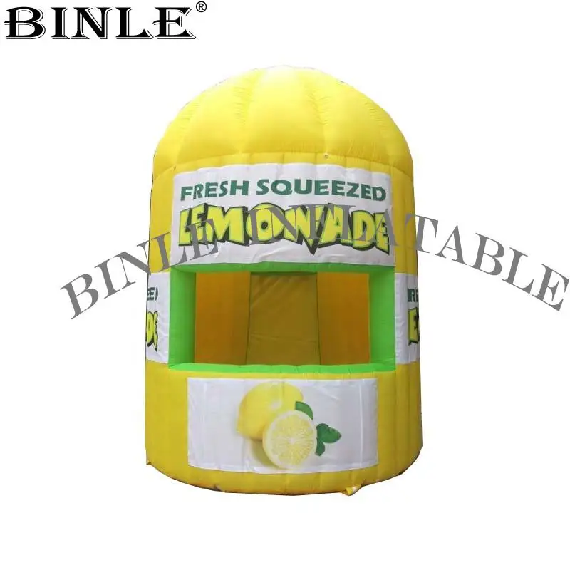 Portable happy Inflatable lemonade booth with arms,inflatable lemon stand,inflatable concession tentfor sale