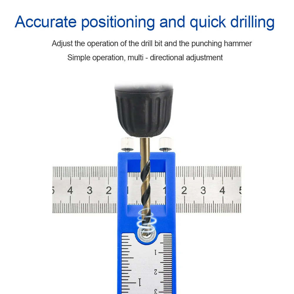 Woodworking Hole Locator Furniture Fixed Adjustable Drilling Dowelling Hole Saw Multi-function Drill Punch Locator Hand Tool