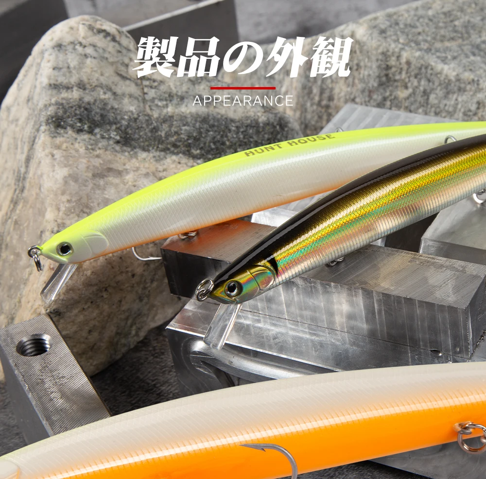 Hunthouse Tide Slim Minnow 175mm 24.5g Floating Wobble Flyer Minnow Fishing Lure Hard Bait Saltwater ABS Plastic For Seabass