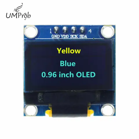 0.91 Inch 128x32 IIC I2C White/Blue OLED LCD Display DIY Module SSD1306 Driver IC DC 3.3V 5V For Arduino