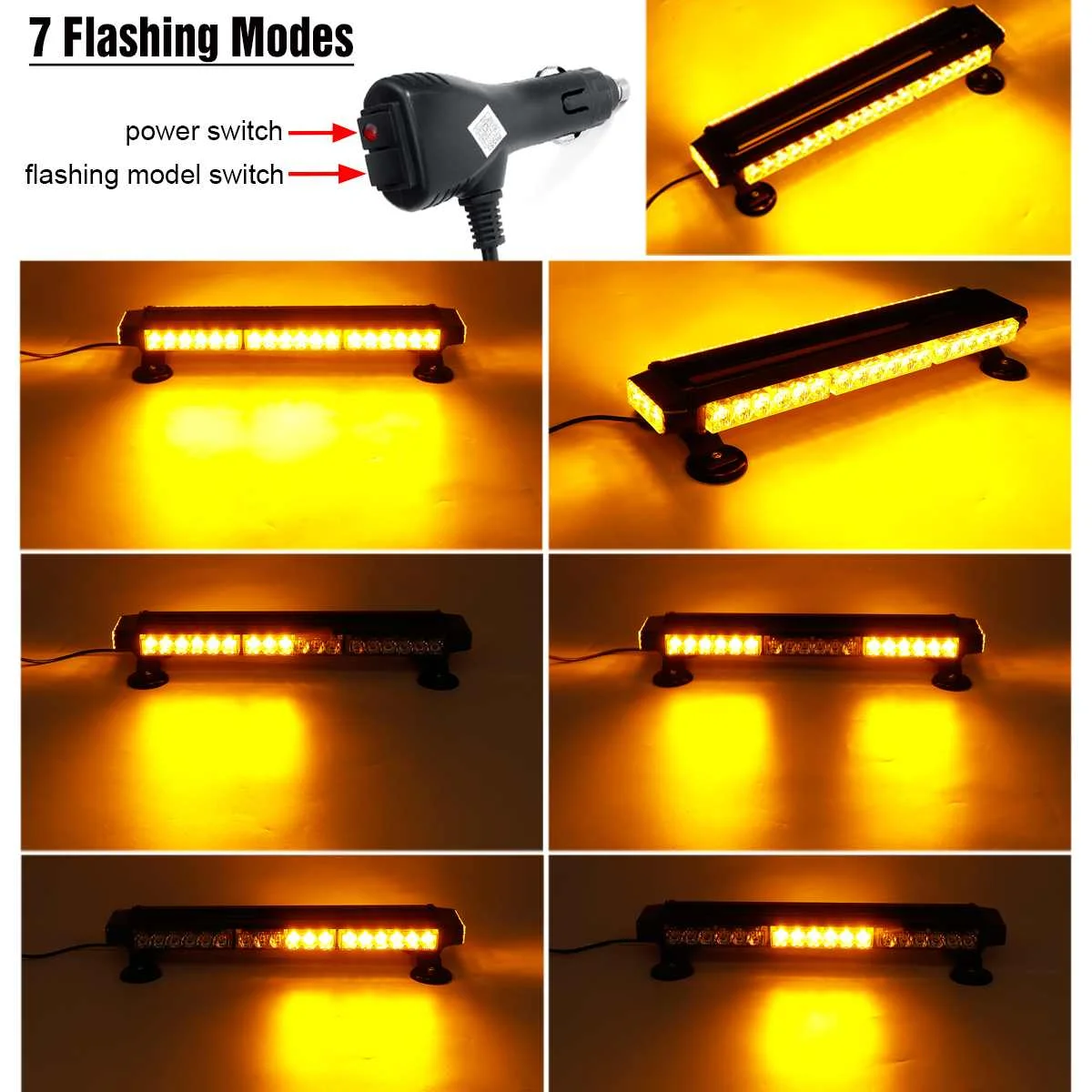 Universal 42LED Amber Traffic Advisor Double Side Strobe Flash Lamp Light Bar Warning Flashing Singal Light Waterproof