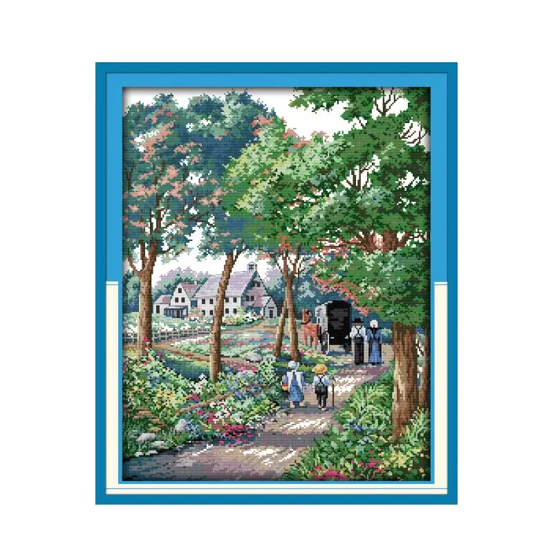 Outing cross stitch kit aida 14ct 11ct count print canvas cross stitches   needlework embroidery DIY handmade