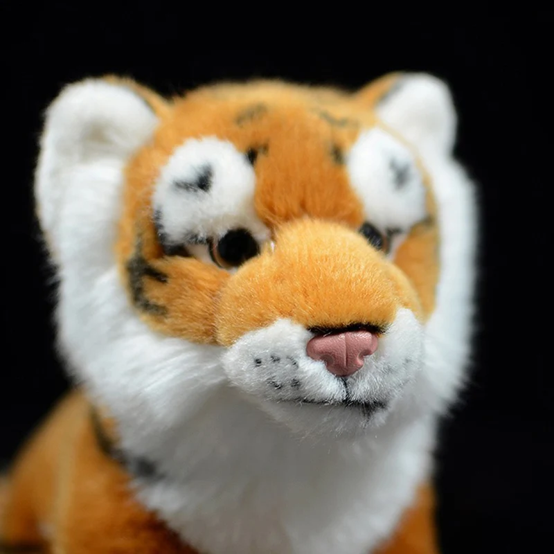 Śliczne bengalski tygrys pluszowe zabawki prawdziwe życie żółty Panthera tigris tigris Doll miękkie realistyczne wypchane zwierzę symulacja dzieci prezent Model