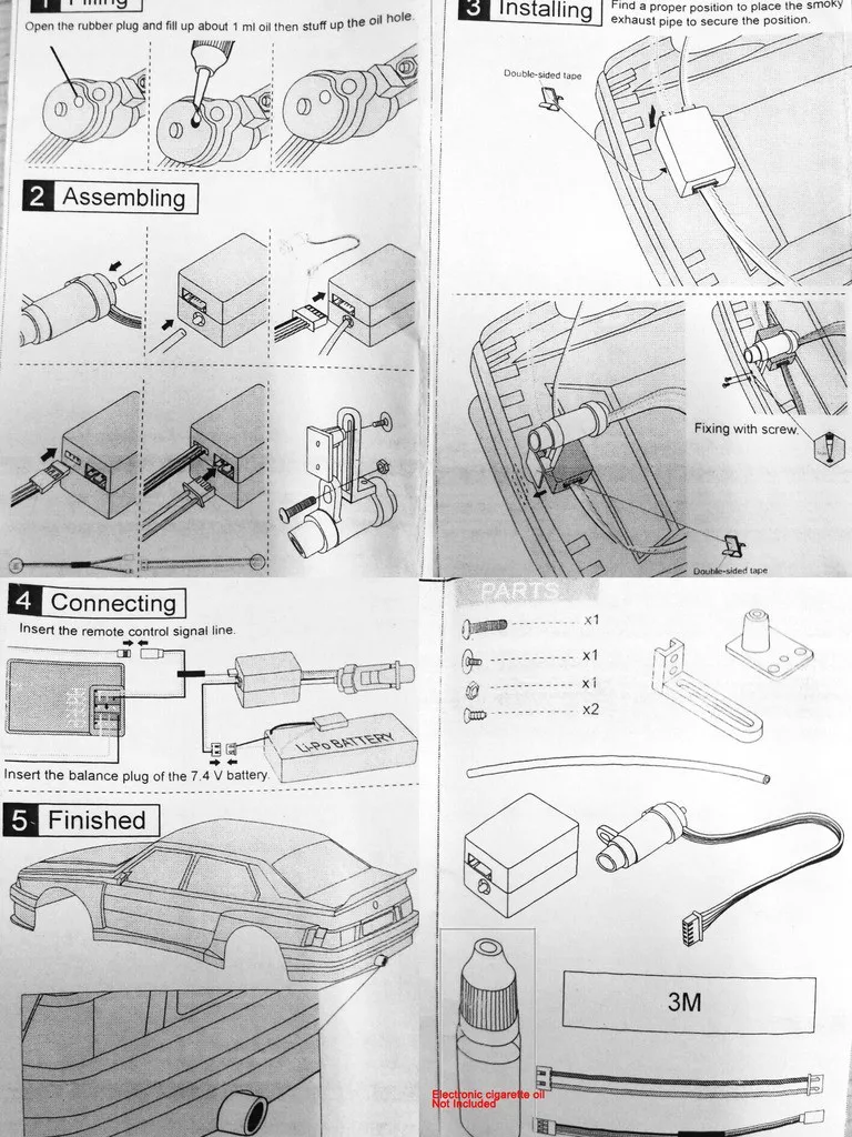 Disponibile 1/10 simulazione fumo tubo di scarico tubi parti RC 1:10 modello accessori auto ricambi auto RC aggiornamento elettronico