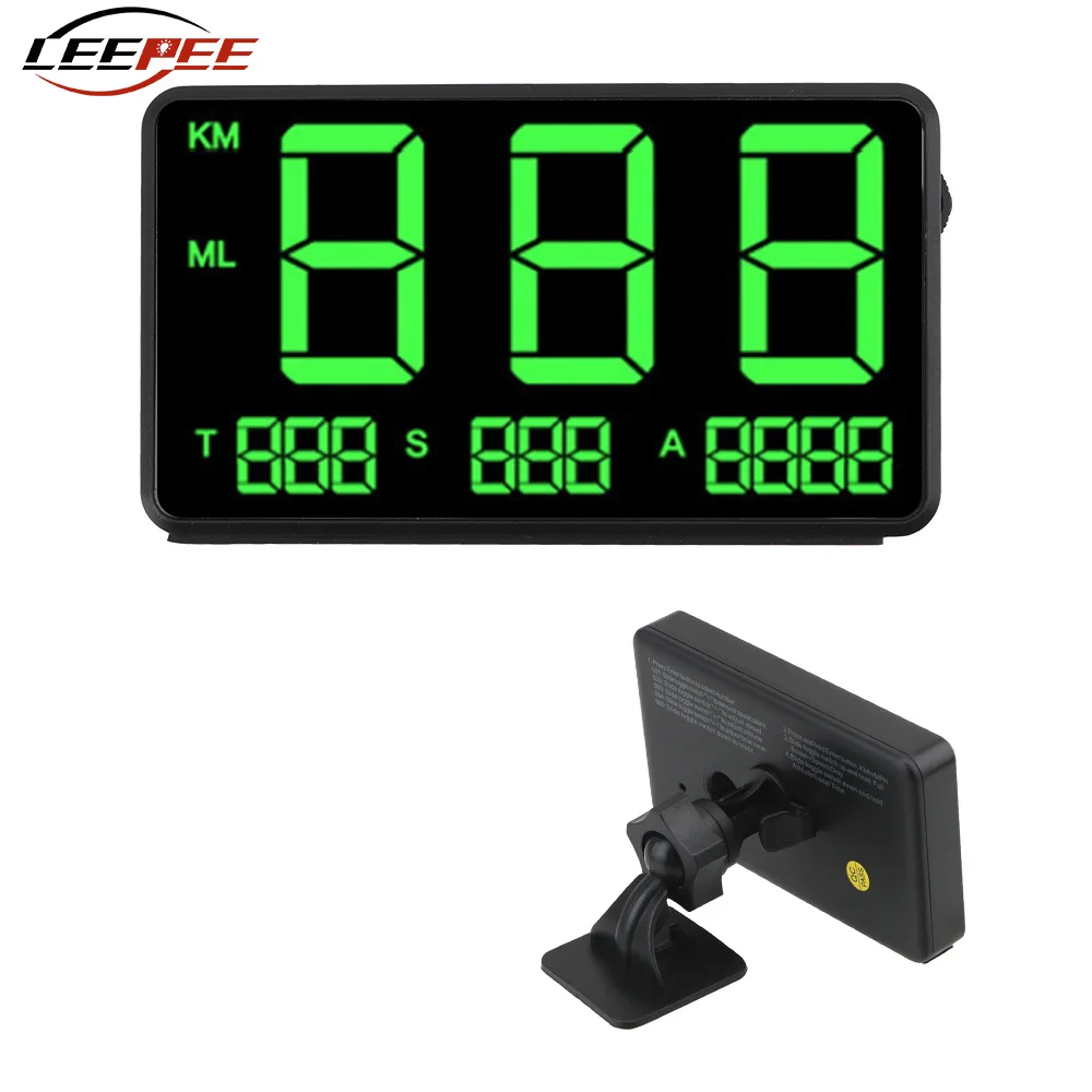 HUD Car Head Up Display GPS Speedometer LED Digital Odometer On-board Computer Windshield Projector Gauge Automotive Accessories