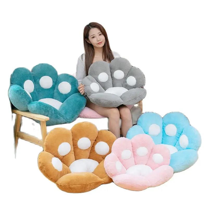 New Style 60CM Cat Bear Paw Plush Seat Cushion Indoor Floor Stuffed Sofa Animal Decor Pillow For Children Grownups Gift