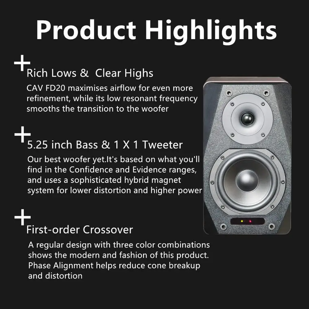 CAV FD-20 Bookshelf Speaker 2.0 Bluetooth Speaker Sound System Wood Music Speakers For Computer Column Soundbar 5.25Inch Newest