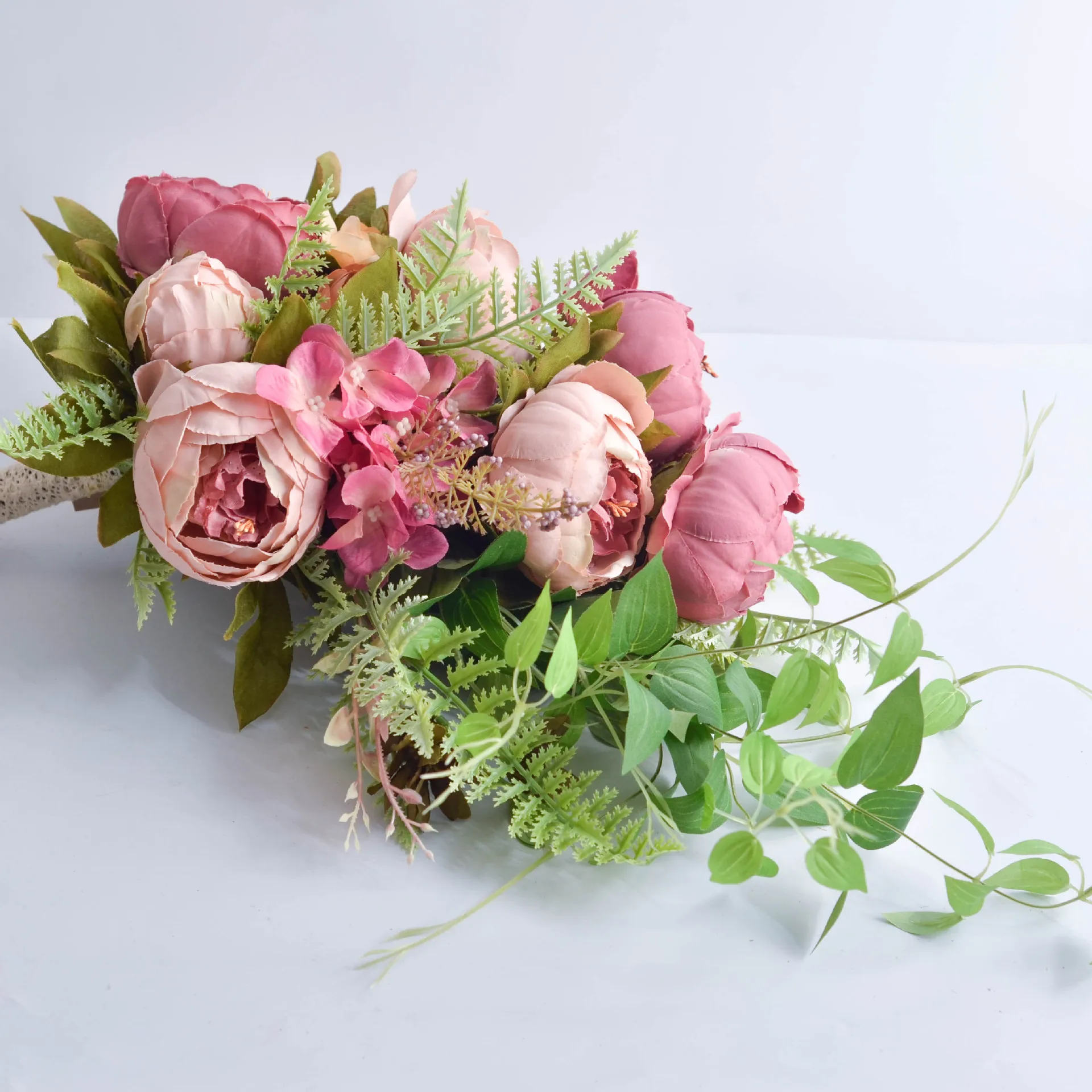 Sain max – Bouquet de fleurs de pivoine artificielles, fausses fleurs, pour un mariage