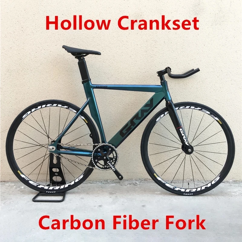 GRAY Fixed Gear Bike Muscle-shaped Aluminum Alloy Frame With Freewheels Flat Spokes Wheelset Or 40mm Rims Track Bicycle