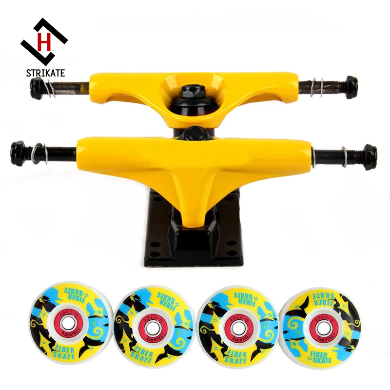 Caminhão do skate do estilo de 5 polegadas v com jogo completo das rodas abec 11 do caminhão do skate do rolamento