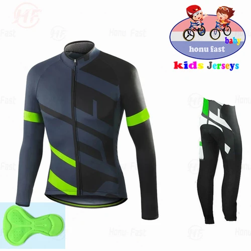 2022 PRIMAVERA/otoño niños transpirable chico Ciclismo Jersey secado rápido manga larga Ropa Ciclismo Ropa de bicicleta Jersey largo para niños