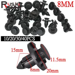 10/20/30/40pcs New Plastic 8mm Car Clips Auto Fastener Rivet Retainer Clips Fit for Nissan Livina Tiida Sylphy Tribeca Trezia