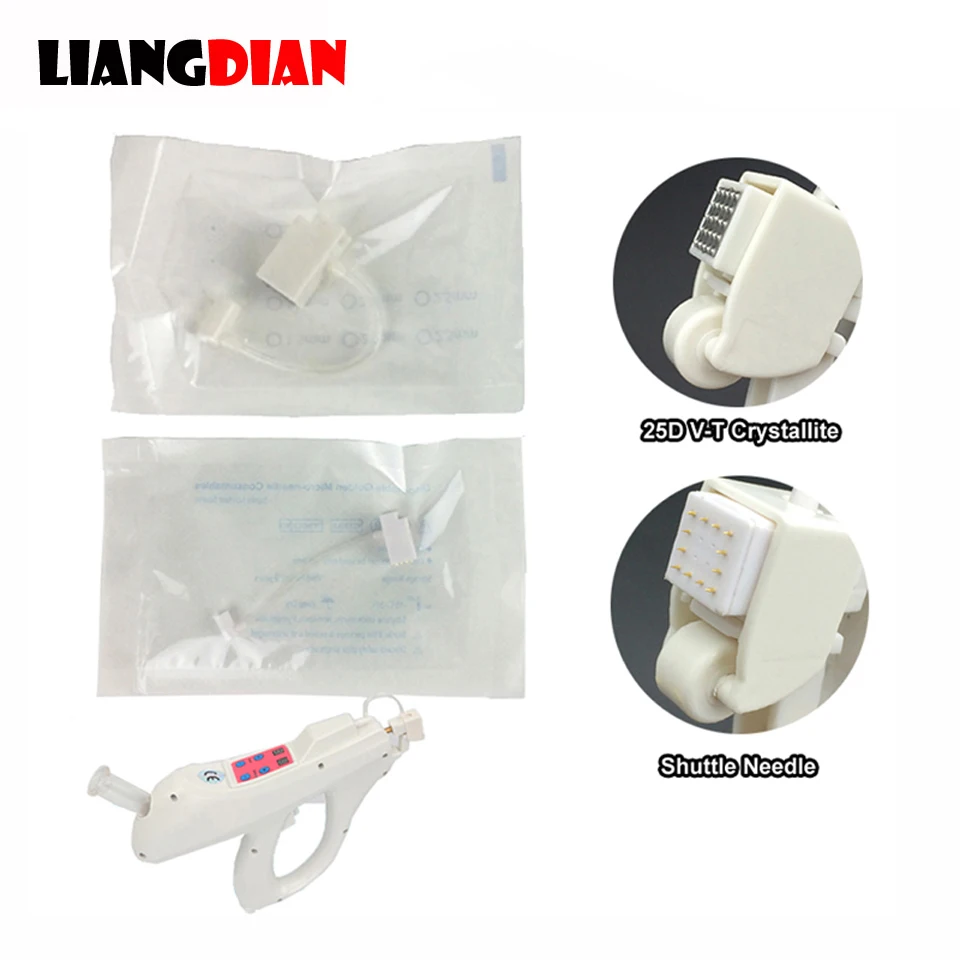 1PC Disposable Water Light 25D Vanadium Titanium Crystal Injection Syringe Shuttle Needle Tubing Aesthetic Facial Restoration