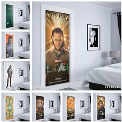 Marvel superhero TV series Loki Door sticker bedroom boy room PVC waterproof Refrigerator wardrobe self-adhesive HD Wall Decor