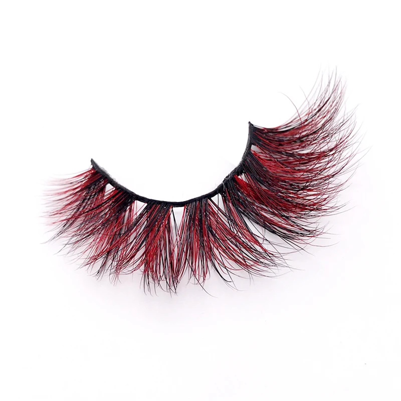 3D color mink fake lashes Halloween Party makeup colored individual dramatic Cosplay false eyelashes colorful Extension tools