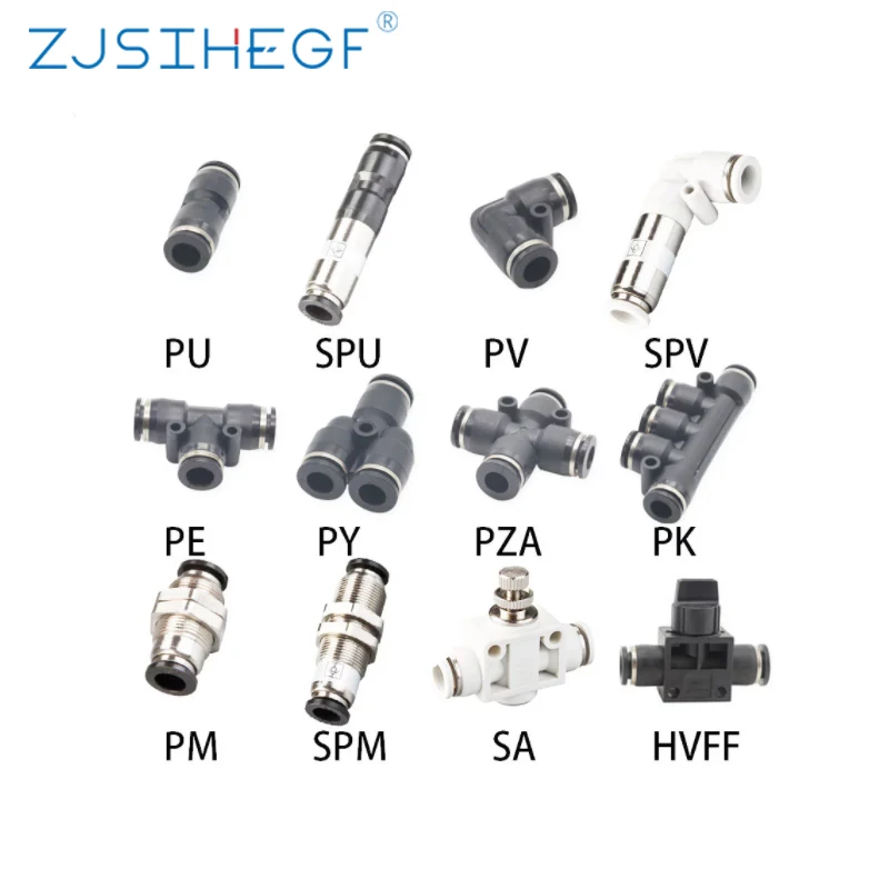 1PCS Pneumatic Quick Fittings 4/6/8/10/12/14/16MM Compressor Accessories Air Pipe Connectors Hose Spare Parts