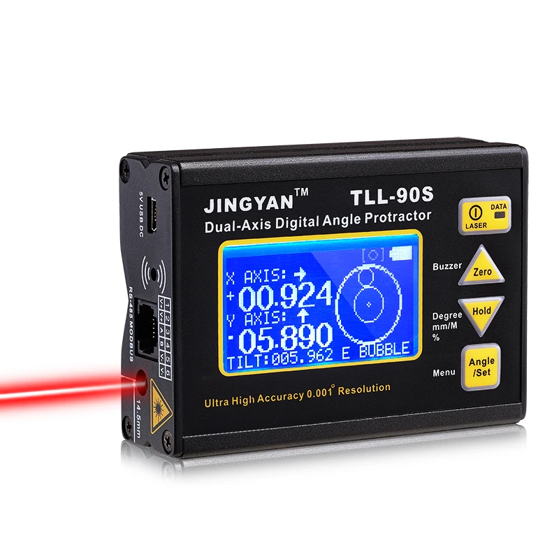 Jingyan High Precision 0.005 Laser Electron Level Instrument TLL-90S Digital Display Biaxial Inclinometer digital protractor