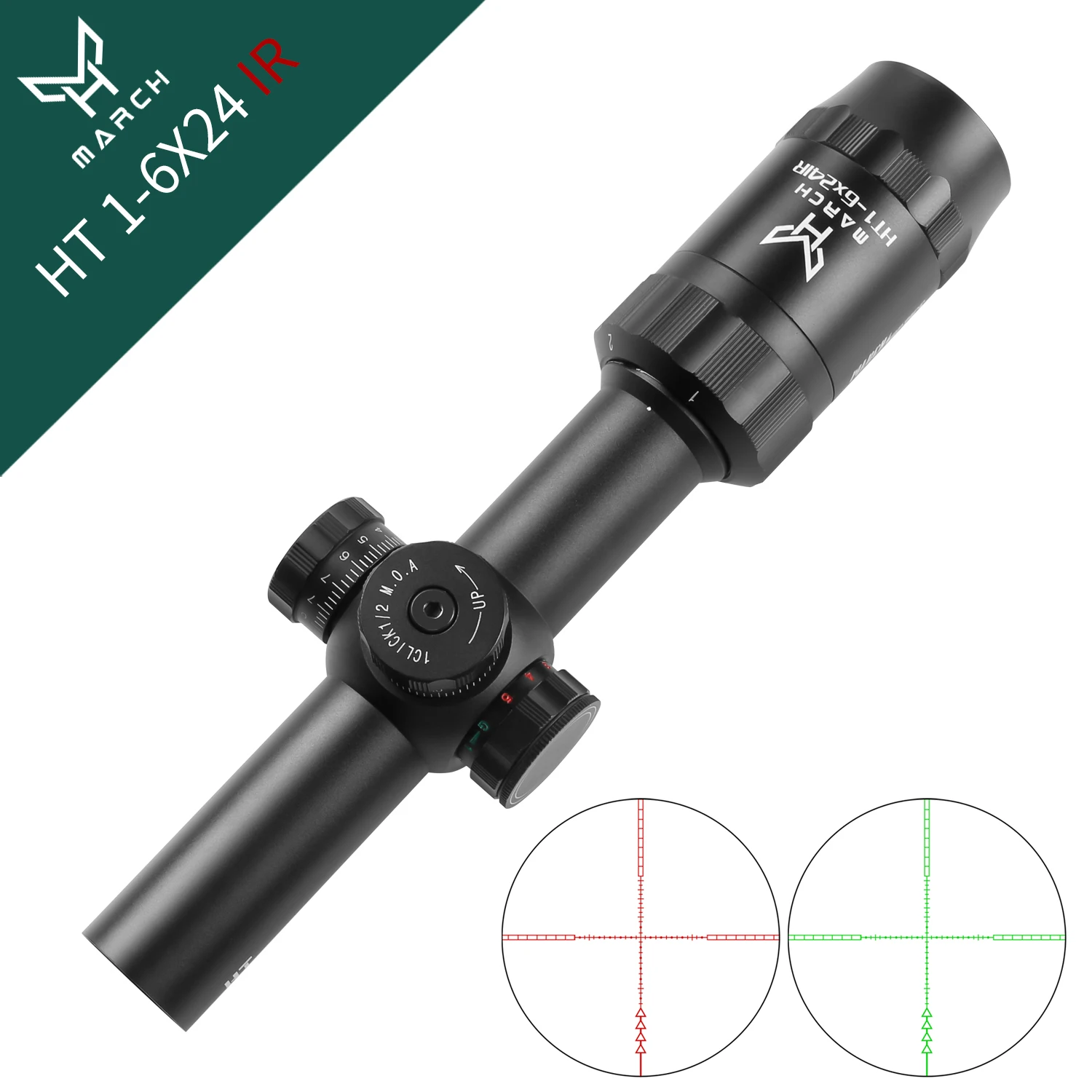 

MARCH HT 1-6X24IR HK Optic Riflescope With Light Sight Rifle Scope For Hunting Airsoft Air Guns Red Dot Compressed Air Rifle